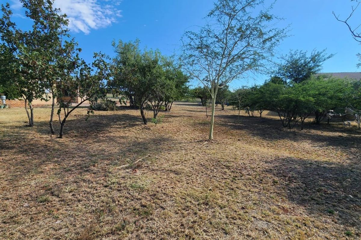 A spacious, open residential plot featuring established trees and natural grass cover, offering a blank canvas for future development.