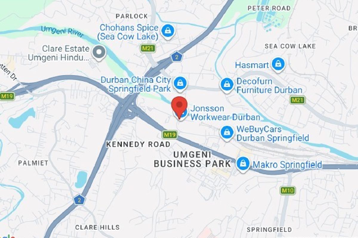 A map view showing the location of the property within the Umgeni Business Park area.