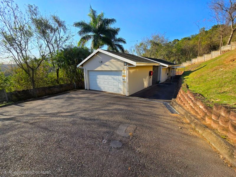 Front exterior view of the townhouse featuring a single garage, asphalt driveway, and landscaped retaining walls in a quiet residential setting.