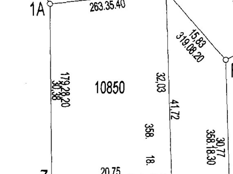 A detailed survey or cadastral map showing the boundary dimensions and layout of the residential land plot.