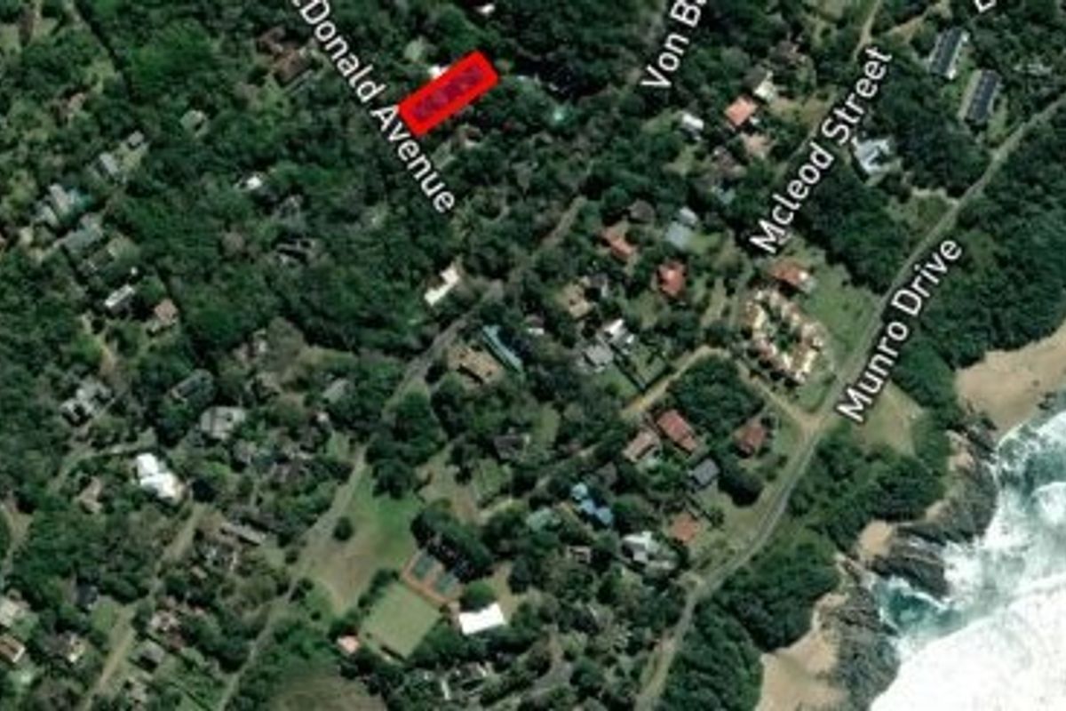 An aerial satellite view showing the property location in relation to the coastline and surrounding neighbourhood infrastructure.