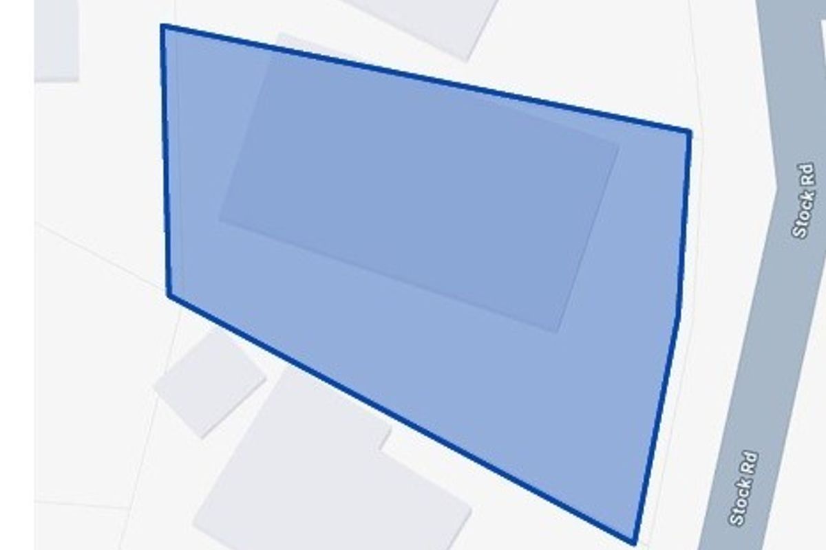 A map-based view showing the property boundary and location relative to Stock Road.