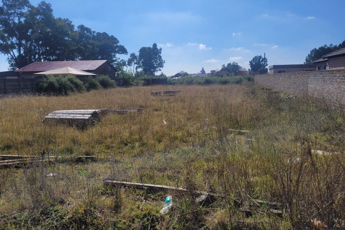 A vacant residential plot featuring overgrown grass and perimeter boundary walls, offering a blank canvas for future development.