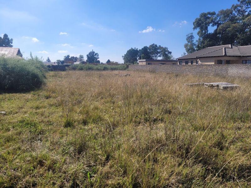 A vacant residential plot featuring overgrown grass and a perimeter brick wall, offering a blank canvas for future development.
