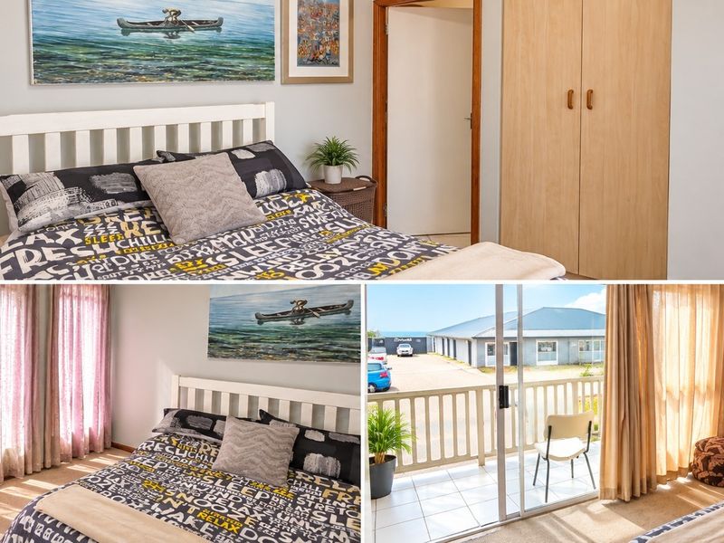 A bedroom featuring a built-in wardrobe and a sliding glass door that opens onto a private balcony.