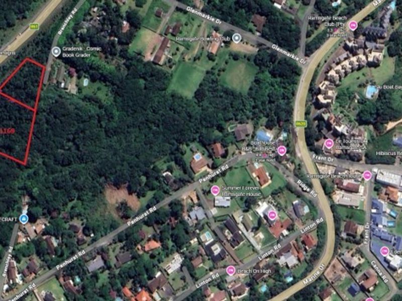An aerial view showing the location and boundaries of the vacant residential land plot within the surrounding neighborhood.