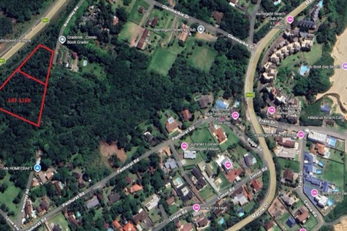 An aerial view showing the location and boundaries of the vacant residential land plot within the surrounding neighborhood.