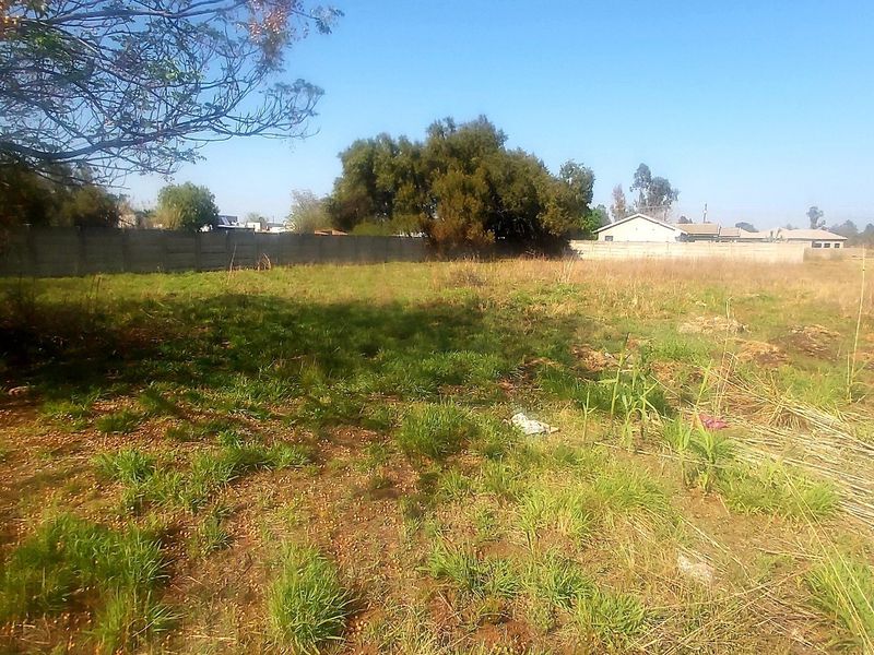 A view of a vacant residential plot featuring natural grass coverage and a precast concrete boundary wall along the perimeter.