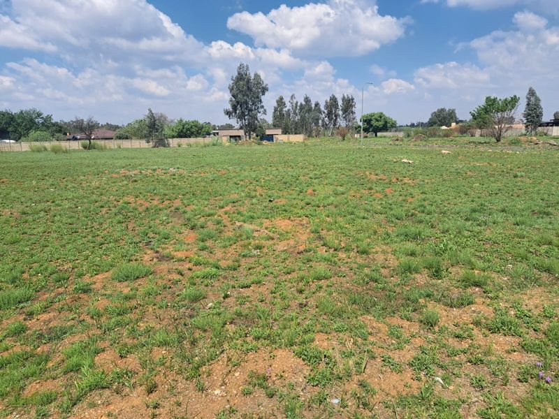 A wide, open vacant residential plot featuring natural grass cover and a perimeter boundary wall, offering a blank canvas for development.