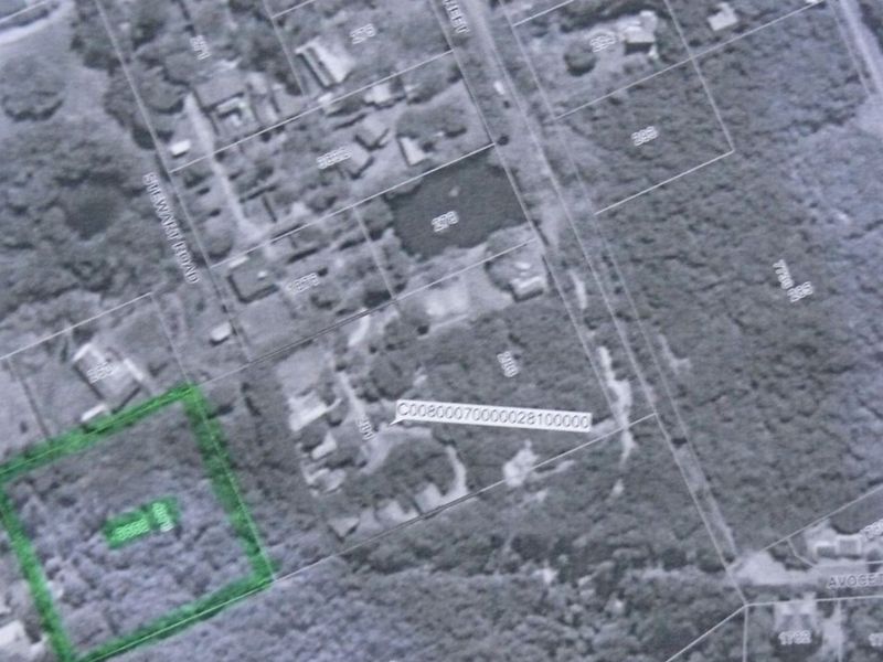 An aerial view showing the cadastral boundaries and layout of the residential land parcel.