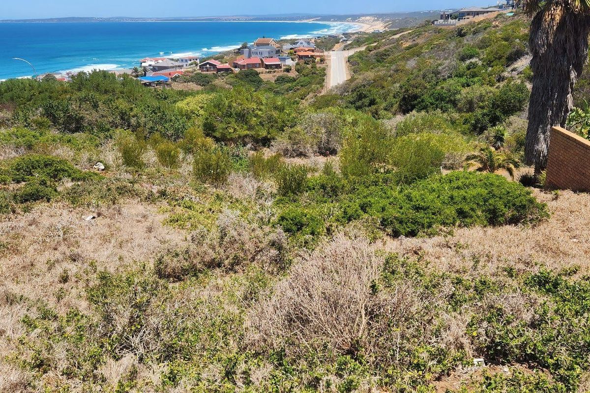 Elevated view overlooking the coastal landscape, surrounding residential properties, and the ocean horizon.
