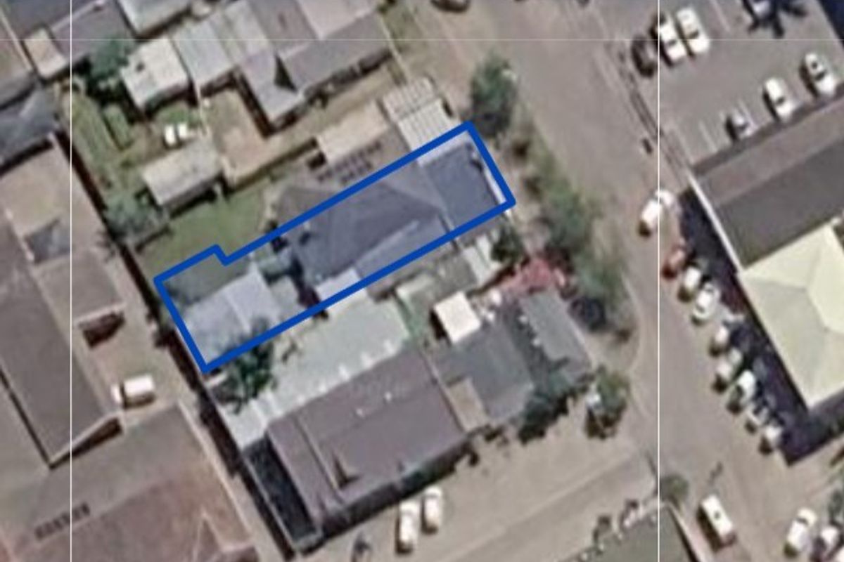 Aerial view of the office property highlighting the building footprint and surrounding site layout.