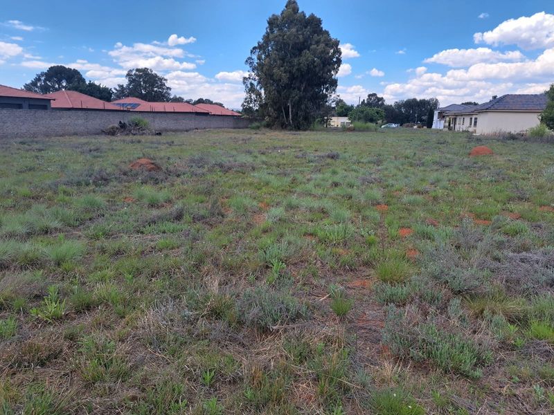 A vacant residential plot featuring natural grass cover, mature trees, and enclosed by perimeter boundary walls in a established neighborhood.