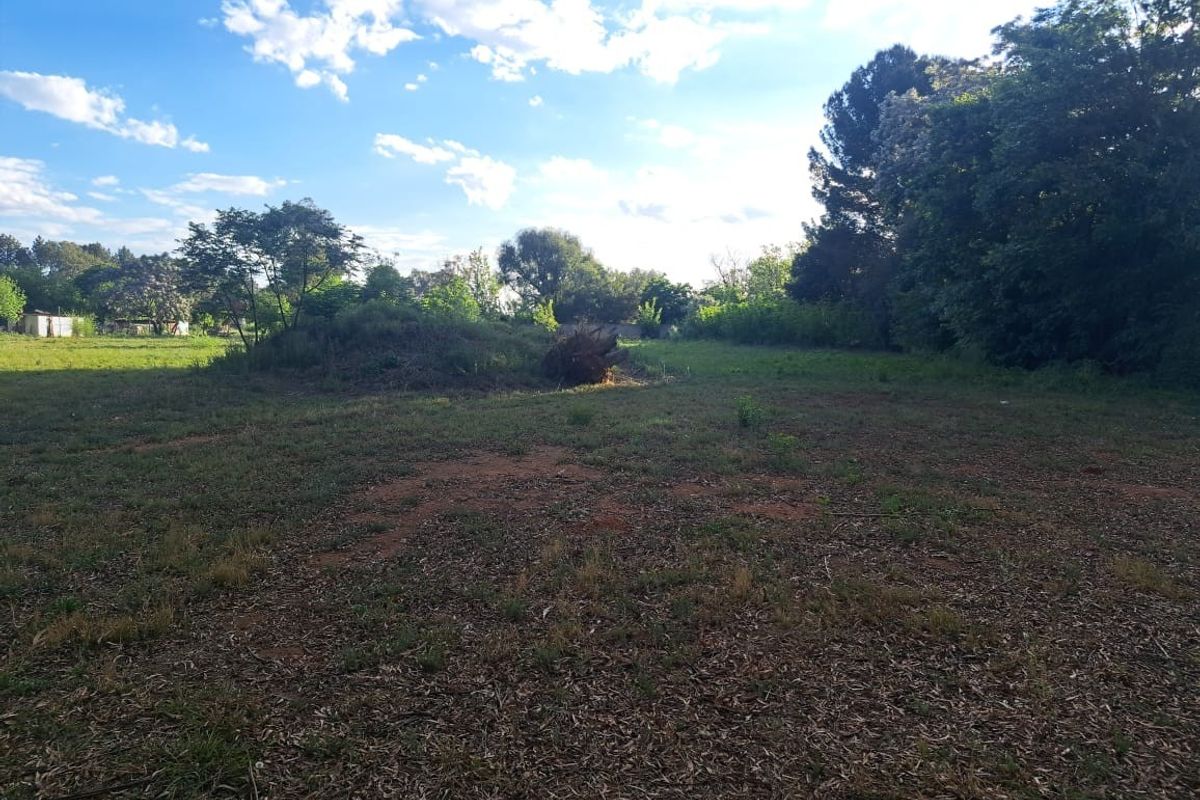 A view of a vacant residential plot featuring established trees and open grassy areas, suitable for future development.