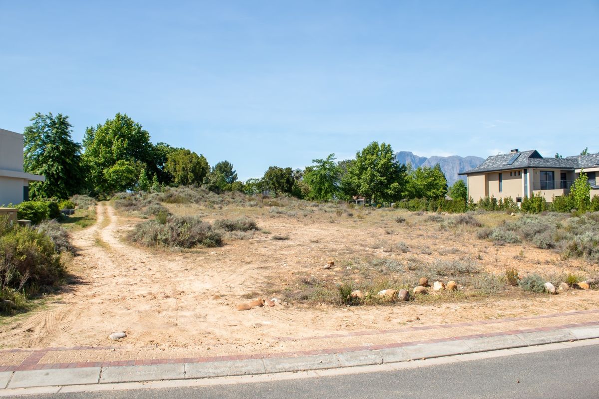 A vacant residential plot featuring a dirt driveway and natural vegetation, situated in a developed neighborhood with mountain views.