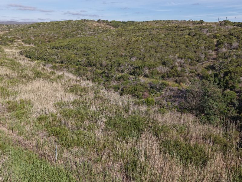 An aerial view of the expansive farm property featuring natural vegetation and perimeter fencing.