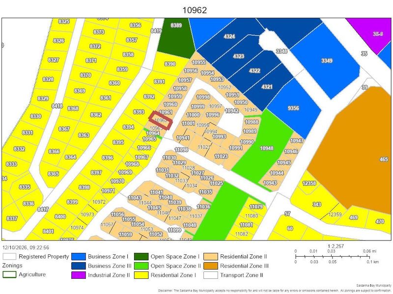 A zoning map illustrating the various land use designations and registered property boundaries for the area.
