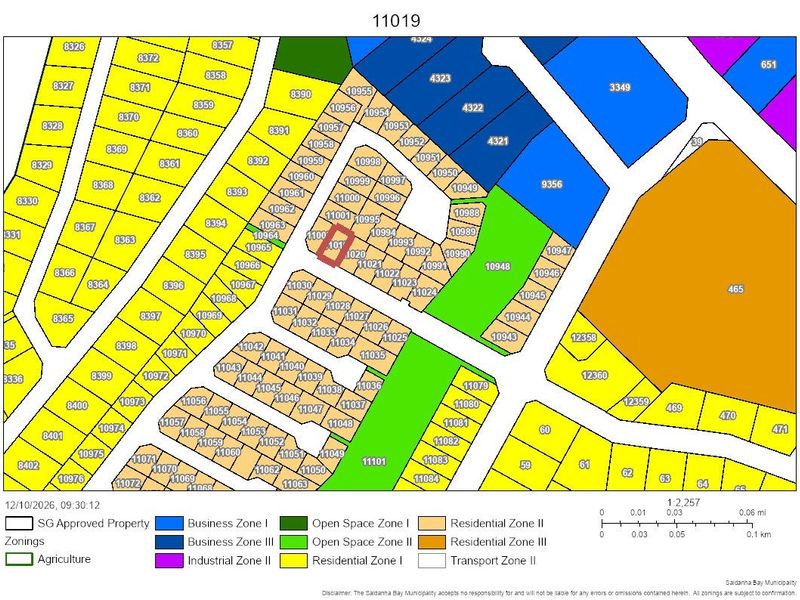 A detailed zoning map illustrating the layout and classification of residential and business plots within the area.