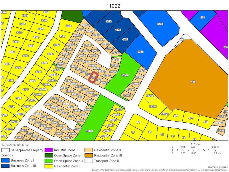 A detailed zoning map illustrating the layout and land use designations for the residential property area.