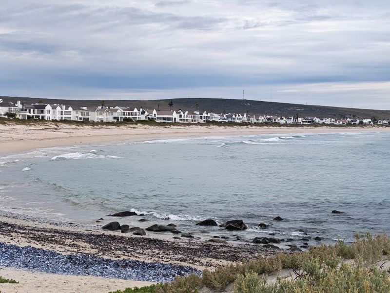 A scenic coastal view overlooking the beach and ocean, showcasing the surrounding residential neighborhood and natural landscape.