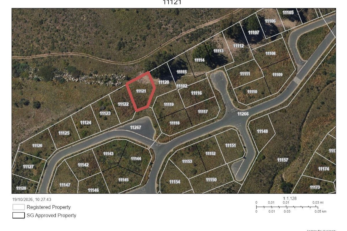 An aerial map view highlighting the specific residential land parcel 11121 within the estate layout.