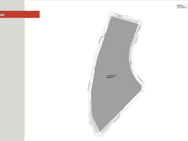 A professional site plan diagram illustrating the property boundaries and total site area for the industrial plot.