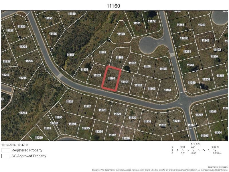An aerial cadastral map showing the boundaries and location of the residential vacant land plot 11160 within the estate.