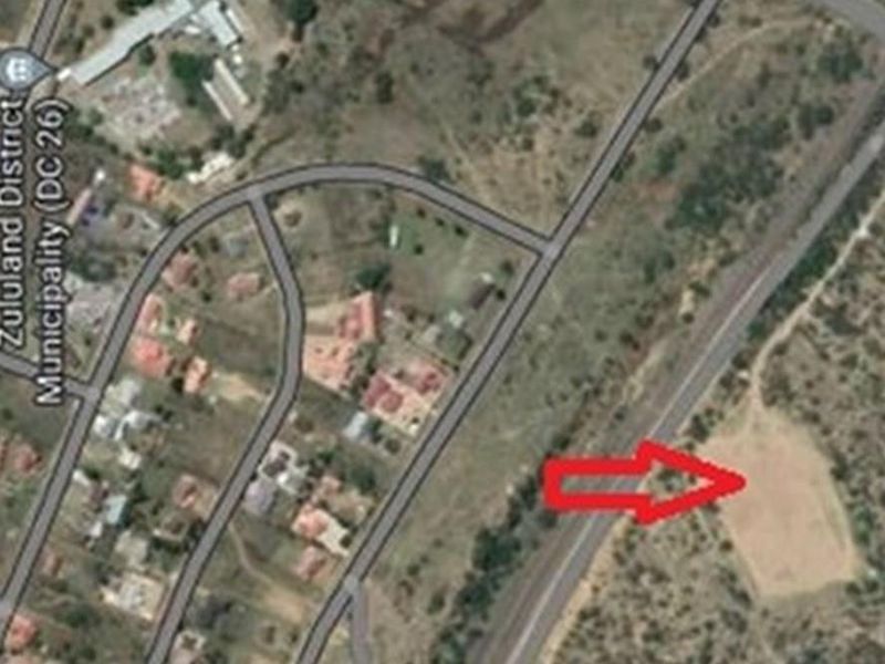 Aerial view of the vacant residential land plot, highlighting its location and surrounding infrastructure within the local municipality.