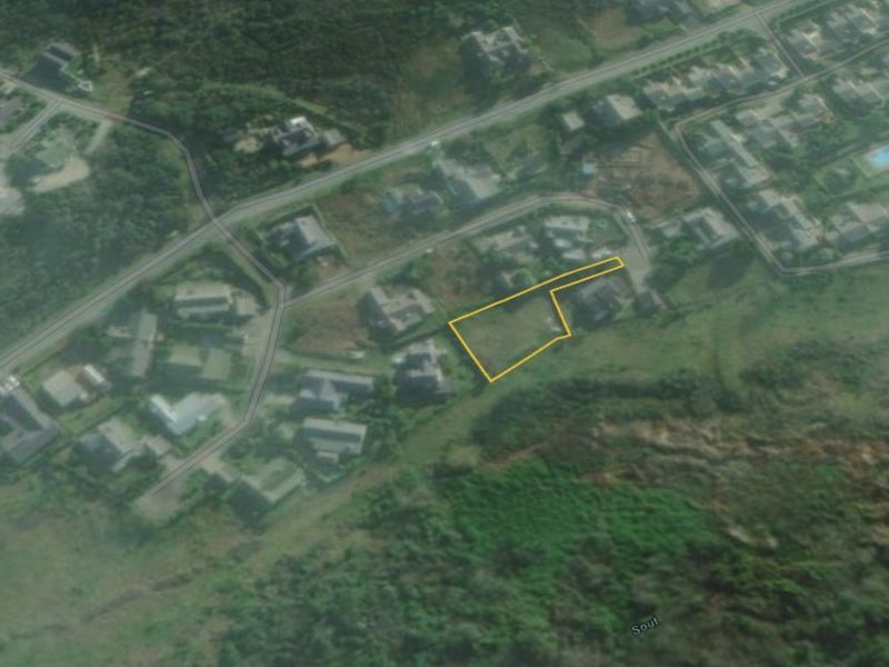 An aerial view showing the location and boundaries of the vacant residential land plot within the surrounding neighborhood.