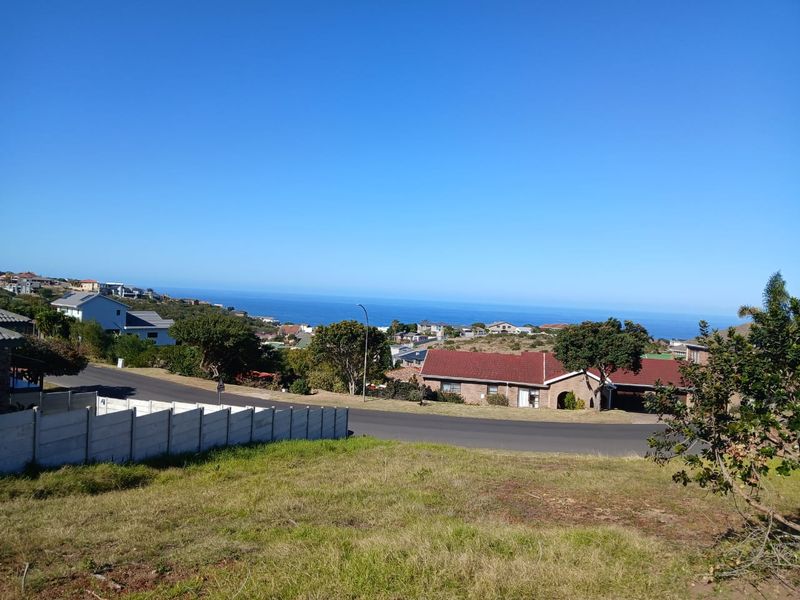 A scenic elevated view overlooking a residential neighborhood with a clear horizon line of the ocean in the distance.