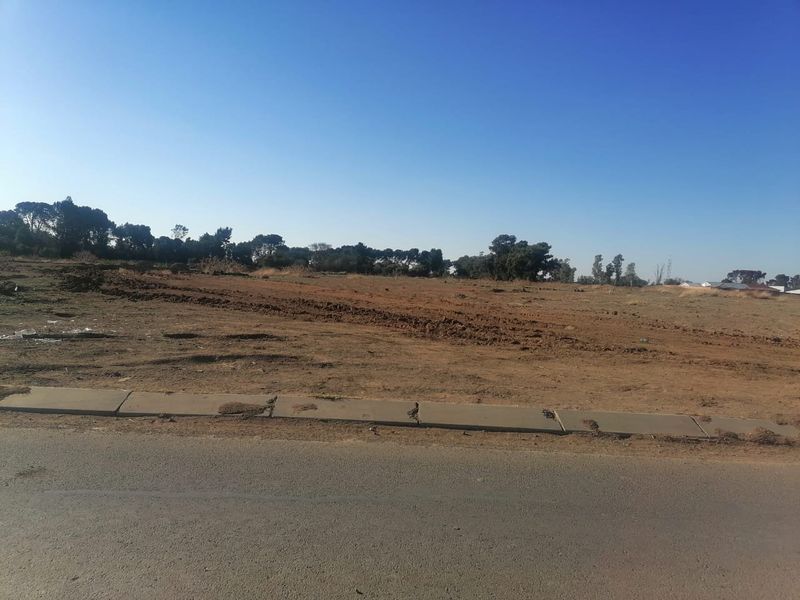 A vacant residential plot of land featuring a level surface and a concrete curb bordering the adjacent asphalt road.