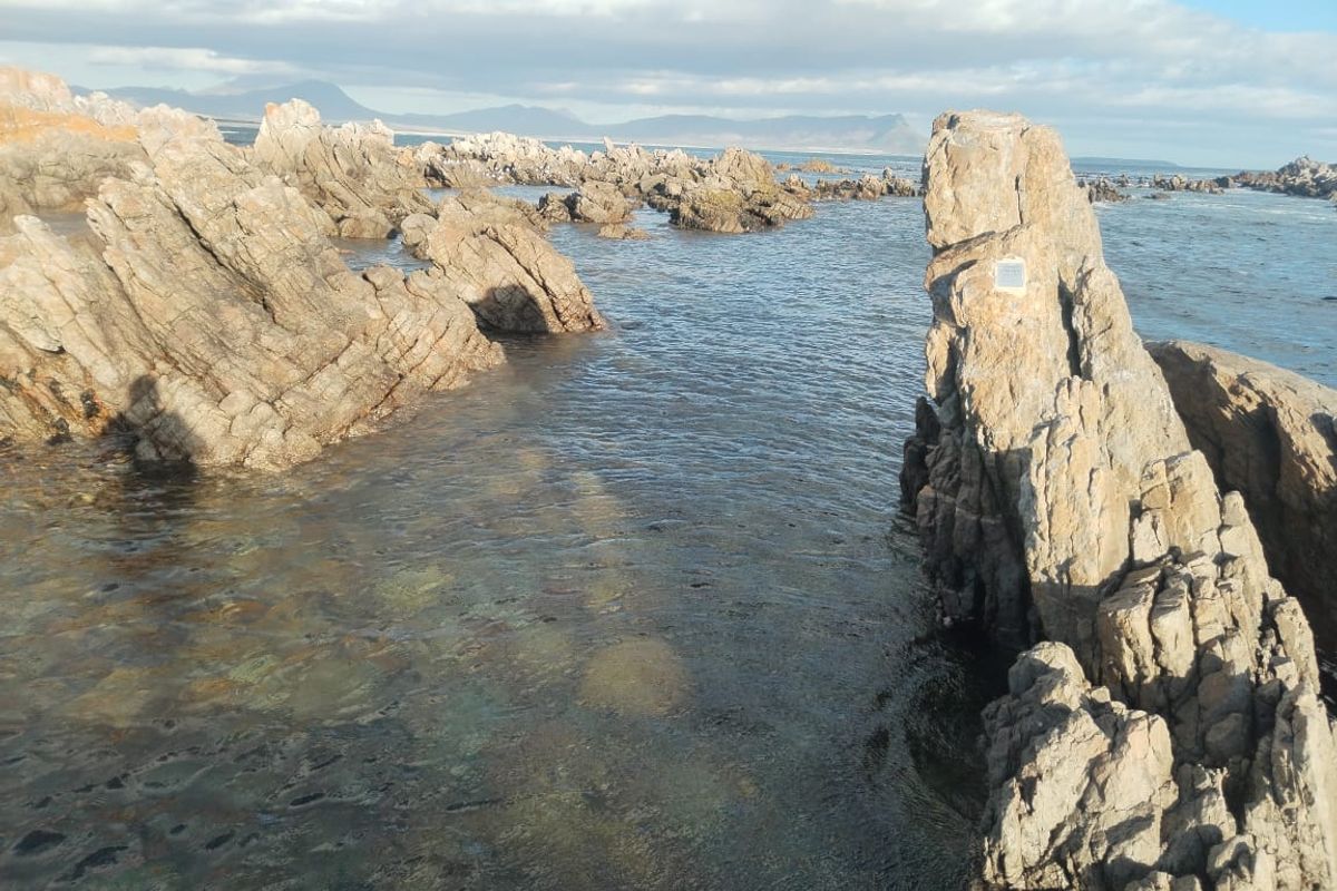 A scenic view of the rocky coastline and ocean, highlighting the natural landscape features of the vacant residential property.