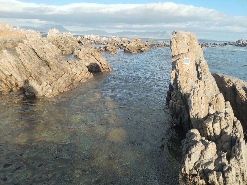 A scenic view of the rocky coastline and ocean, highlighting the natural landscape features of the vacant residential property.