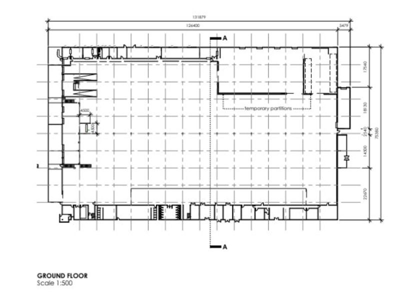 A technical ground floor architectural plan showing the layout and dimensions of the property.