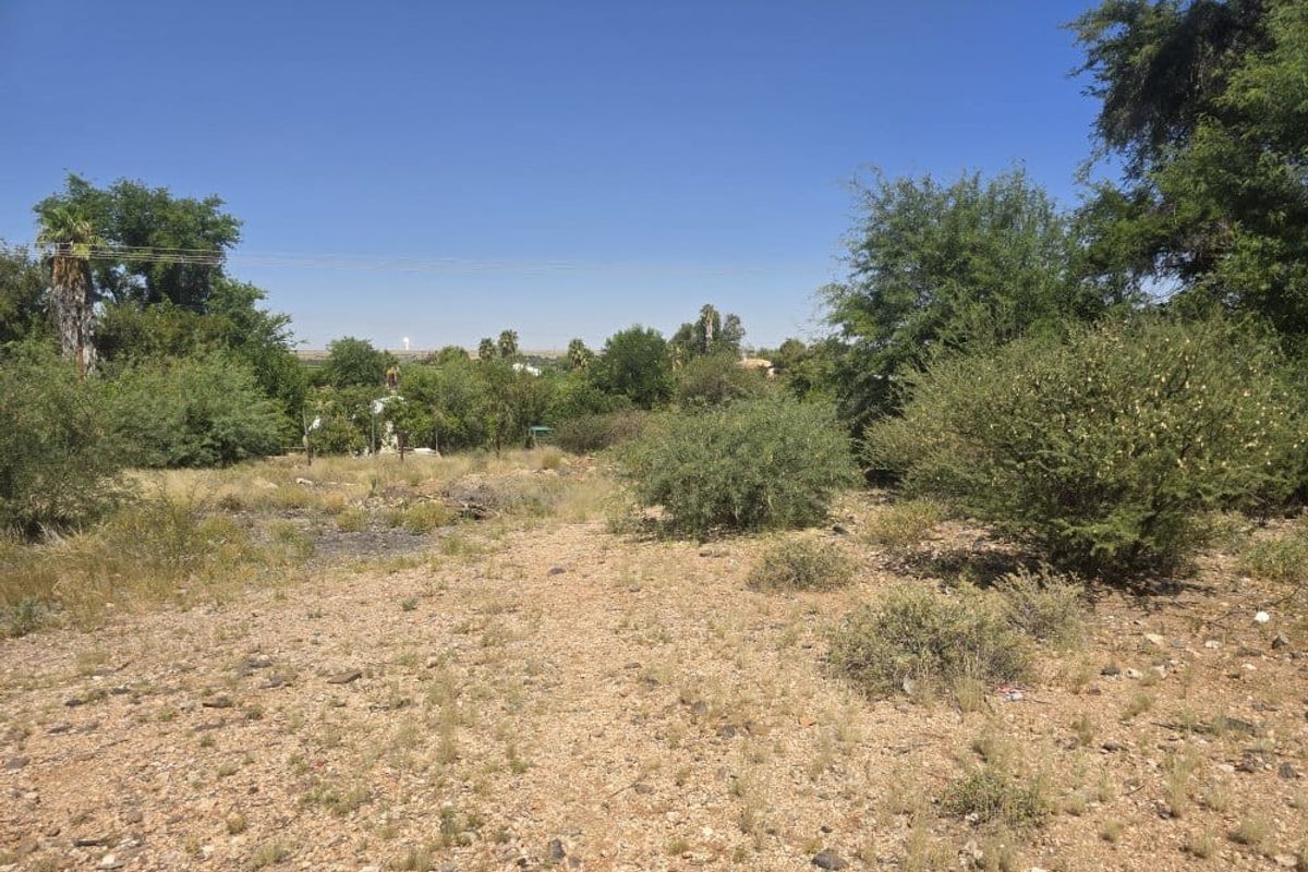 A view of a vacant residential plot featuring natural gravel ground cover and established native trees and shrubs.