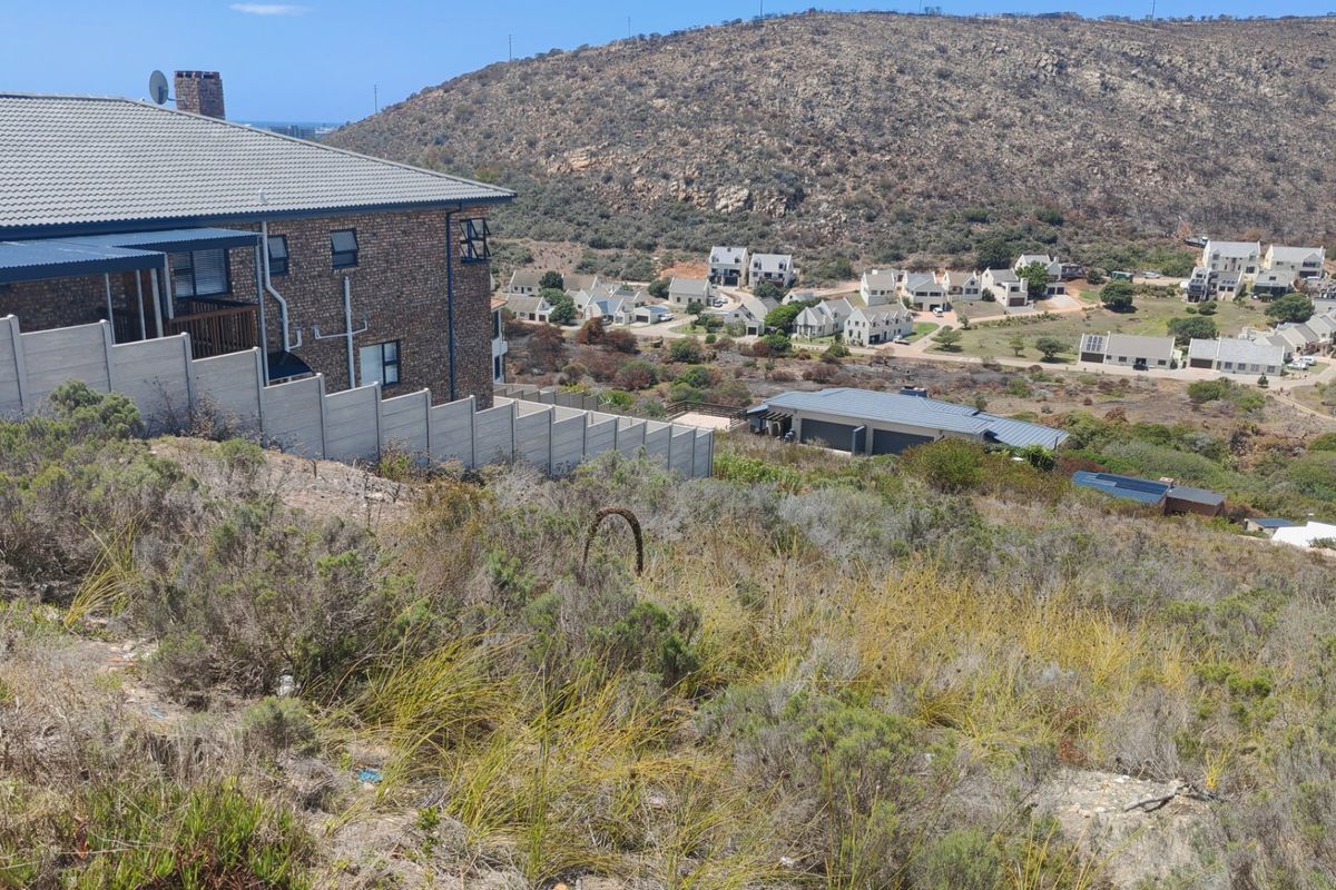 Elevated view overlooking a residential estate with natural hillside landscape and neighbouring properties.