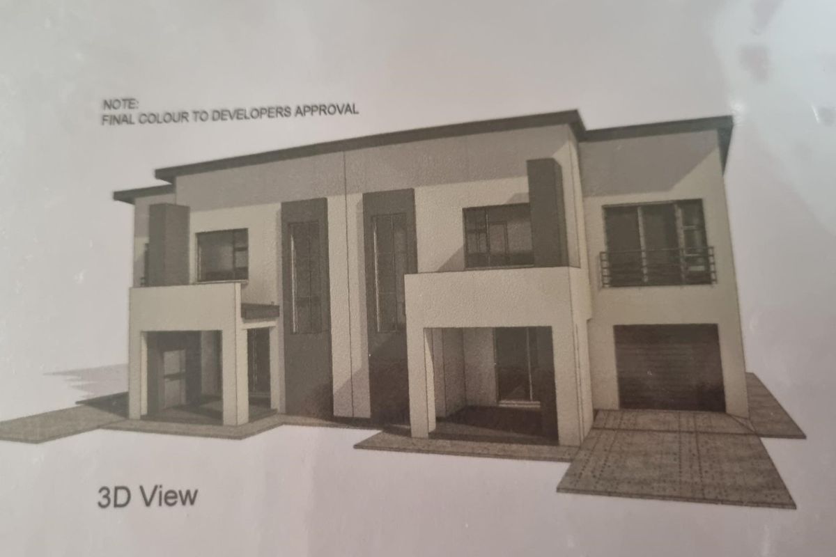 Architectural 3D rendering of a modern townhouse development featuring contemporary facade design, balconies, and integrated garage access.