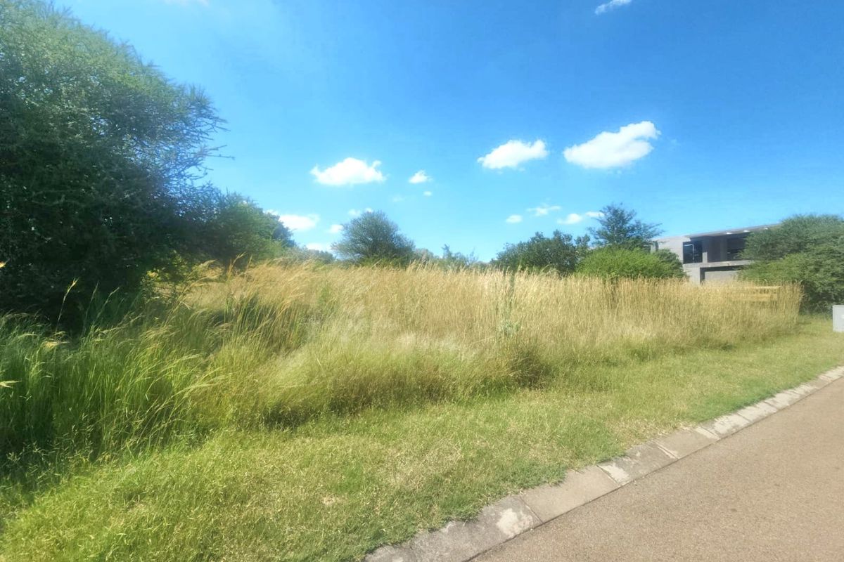 A view of a vacant residential plot featuring natural grass cover, adjacent to a paved road with concrete curbing.
