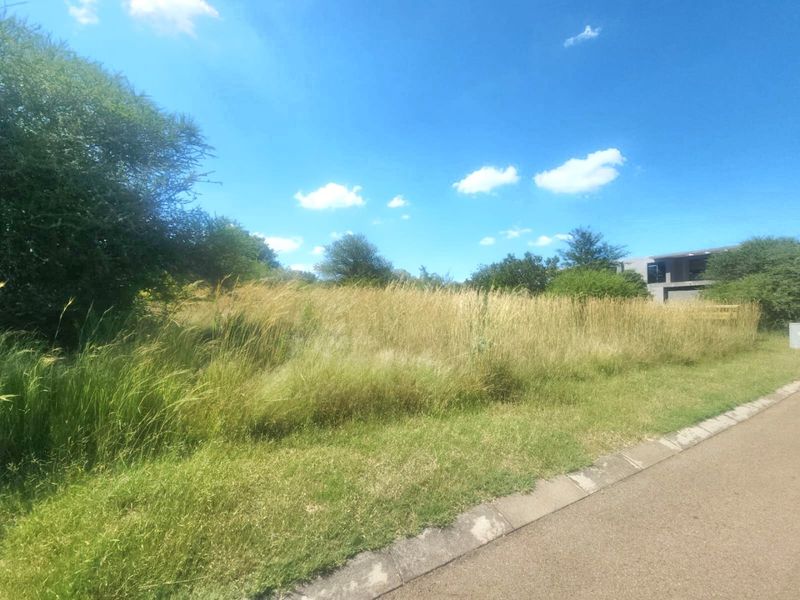 A view of a vacant residential plot featuring natural grass cover, adjacent to a paved road with concrete curbing.