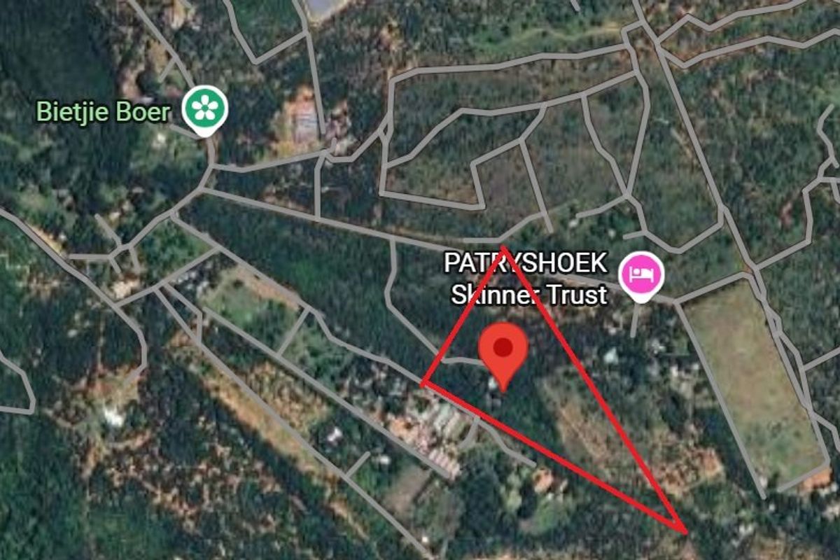 An aerial map view showing the location and surrounding landscape of the farm property.