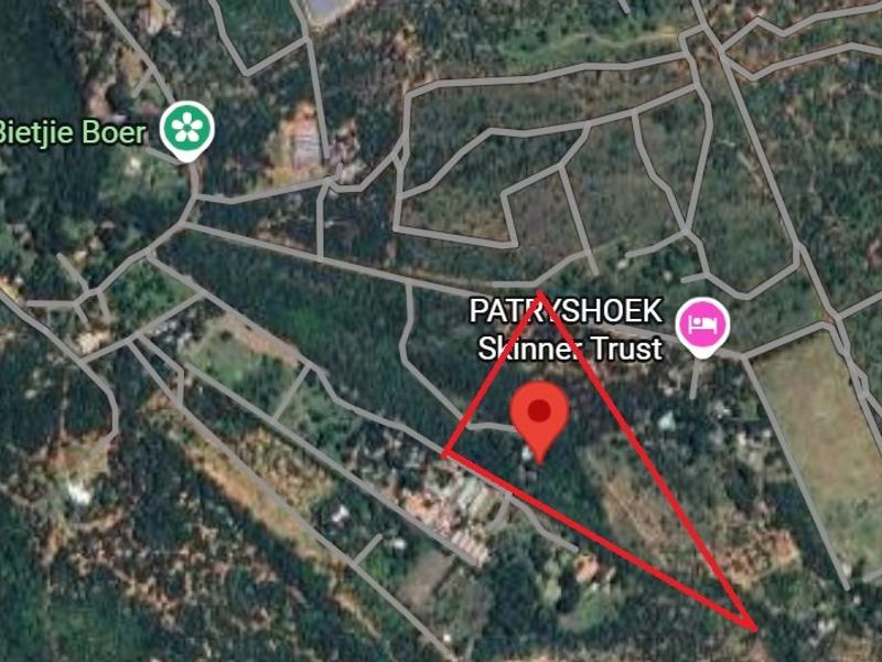 An aerial map view showing the location and surrounding landscape of the farm property.