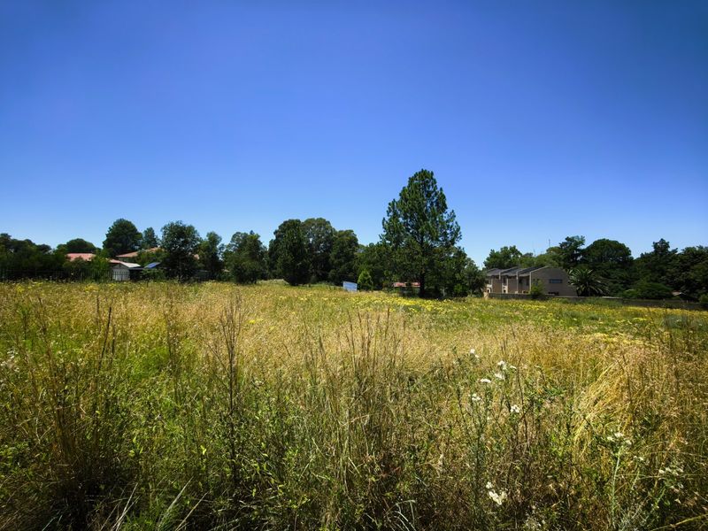 A wide, open plot of land featuring natural grass and mature trees, offering a blank canvas for potential development or landscaping.