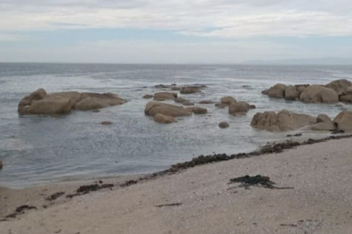 A scenic view of the rocky coastline and ocean, highlighting the natural beauty of the property's surroundings.