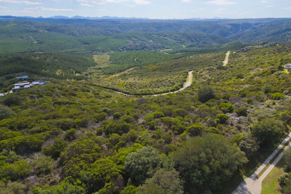 An aerial view of the vacant residential land, showcasing the natural landscape, surrounding vegetation, and access road infrastructure.