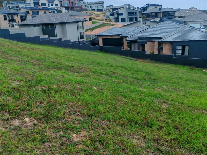 A sloped, grass-covered vacant residential plot situated within an established neighborhood, bordered by a modern boundary wall and adjacent to existing residential properties.
