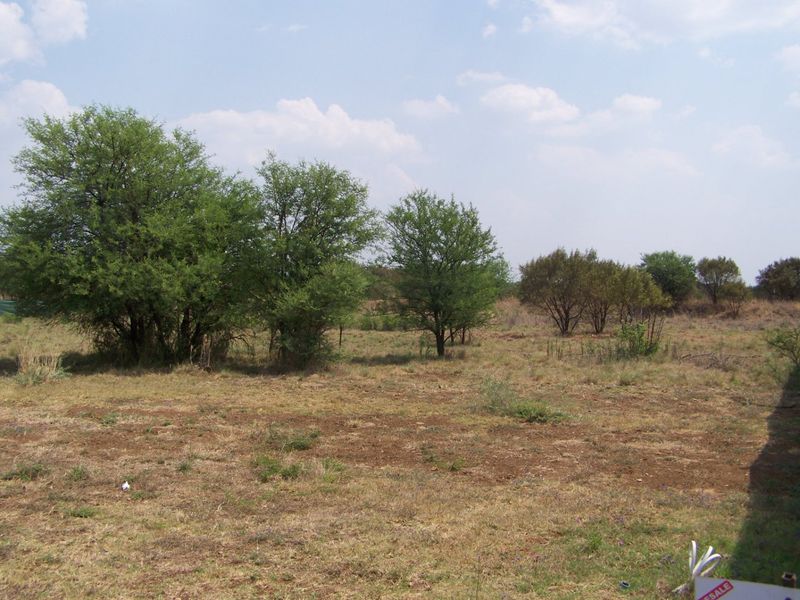 A view of a vacant residential plot featuring natural grass and established indigenous trees.
