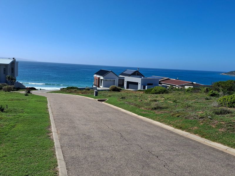 A scenic view of the coastline and ocean from a paved residential driveway, showcasing the property's prime coastal location.
