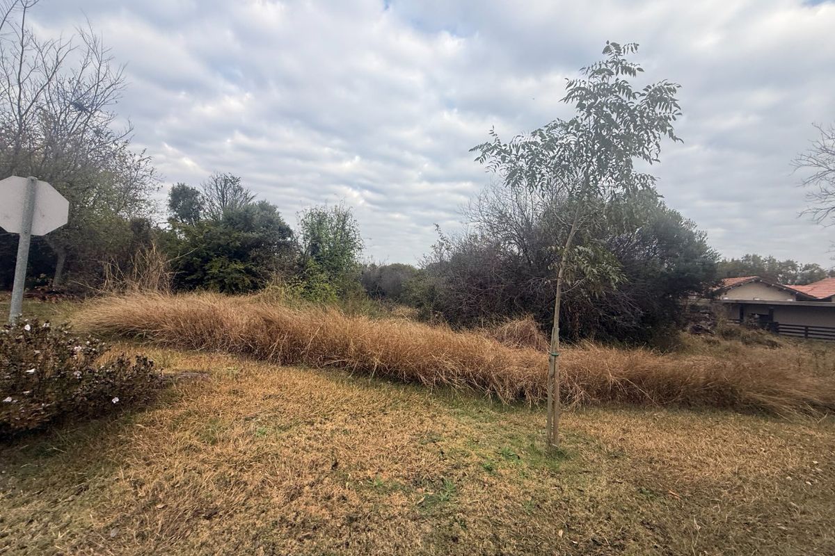 A view of a vacant residential plot featuring natural grassland and mature trees, offering a blank canvas for future development.