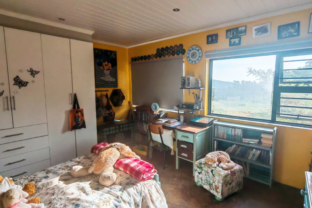 A bedroom featuring a built-in wardrobe, large window with natural light, and recessed ceiling lighting, offering a comfortable living space.