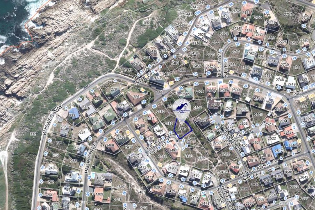 An aerial map view showing the residential property location within the coastal neighborhood context.